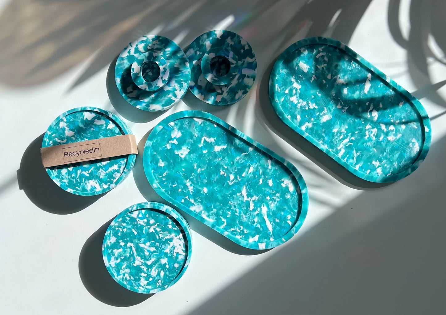 Recycled plastic organizer Tray, bedside jewelry organizer