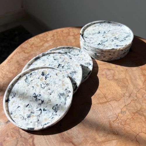 Eco-Story Coasters: Handcrafted Drink Coasters from Recycled Plastic 4pk - J.W. Frye