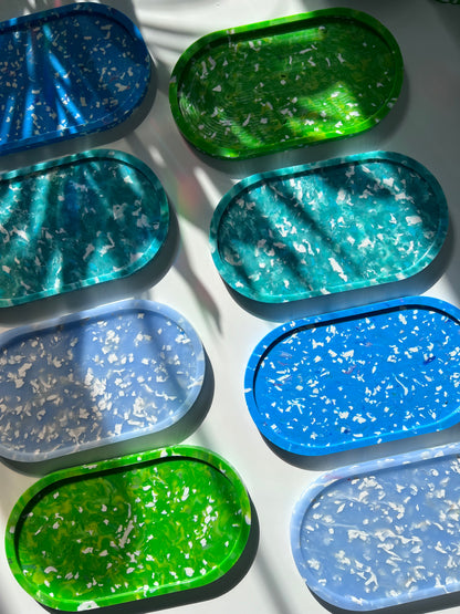 Recycled plastic organizer Tray, bedside jewelry organizer