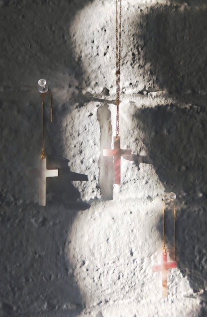 Recycled Plastic Cross Threader Necklace, Made in Greece, Assembled in USA