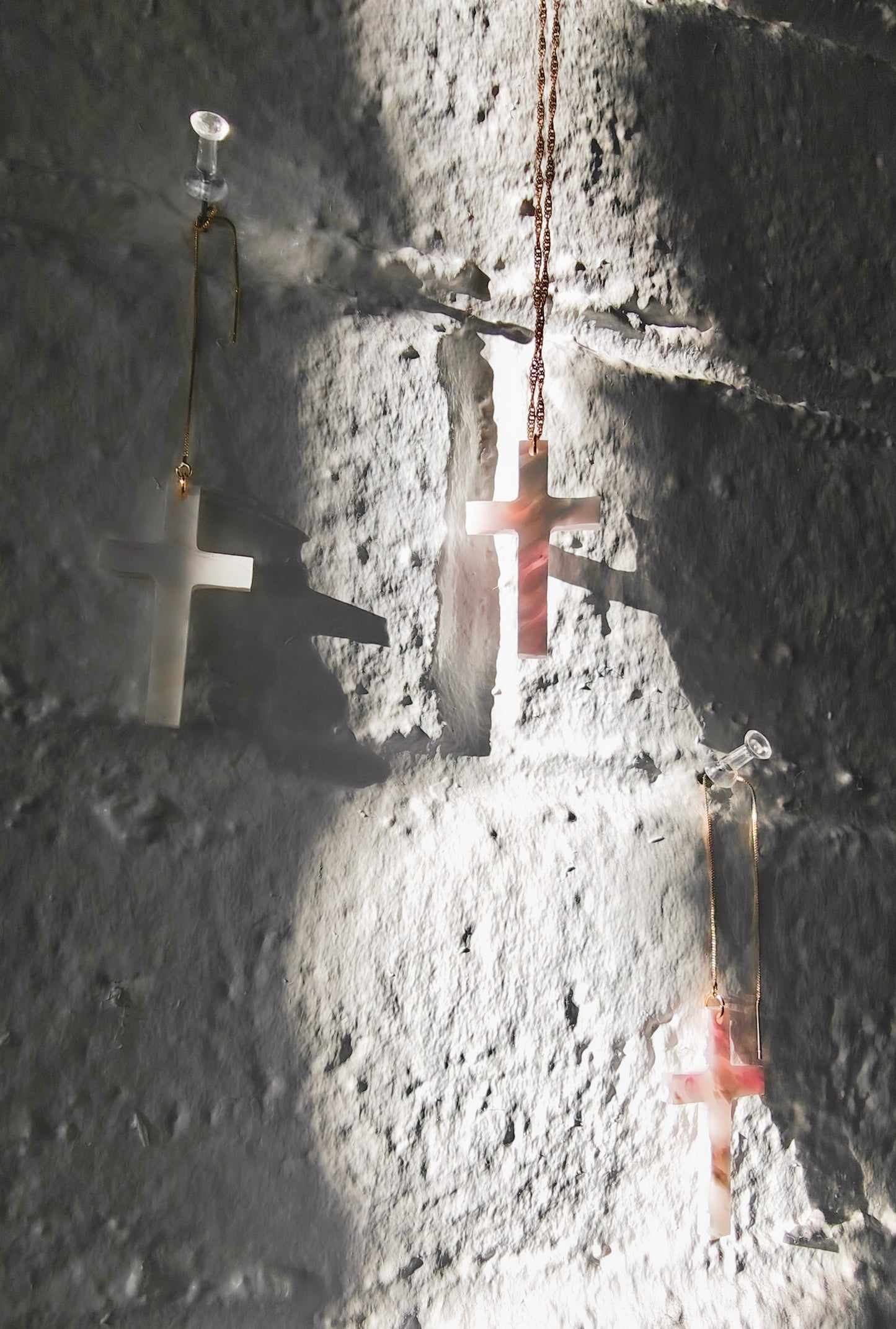 Recycled Plastic Cross Threader Necklace, Made in Greece, Assembled in USA