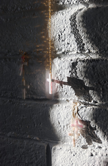 Recycled Plastic Cross Threader Necklace, Made in Greece, Assembled in USA