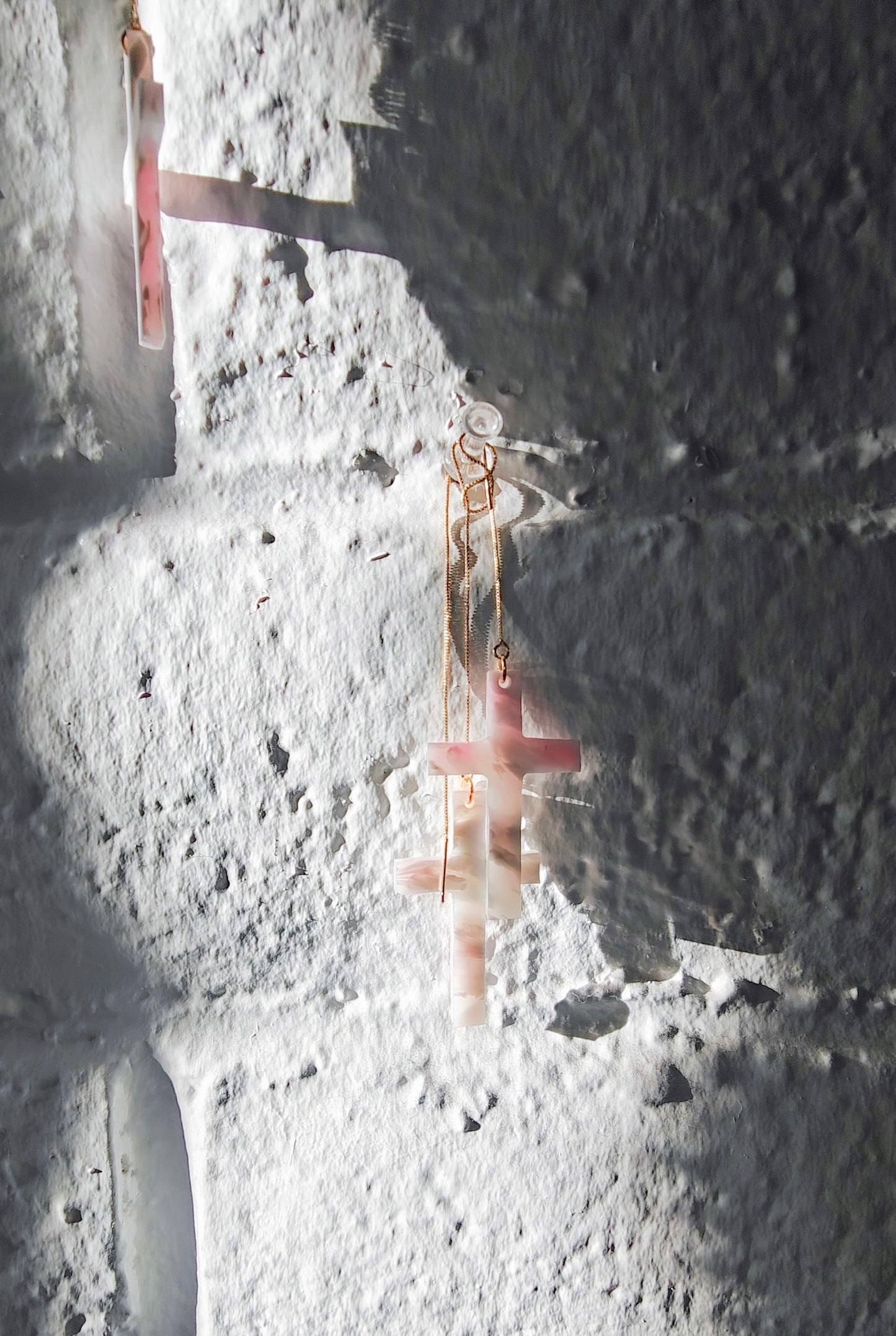 Recycled Plastic Cross Threader Necklace, Made in Greece, Assembled in USA