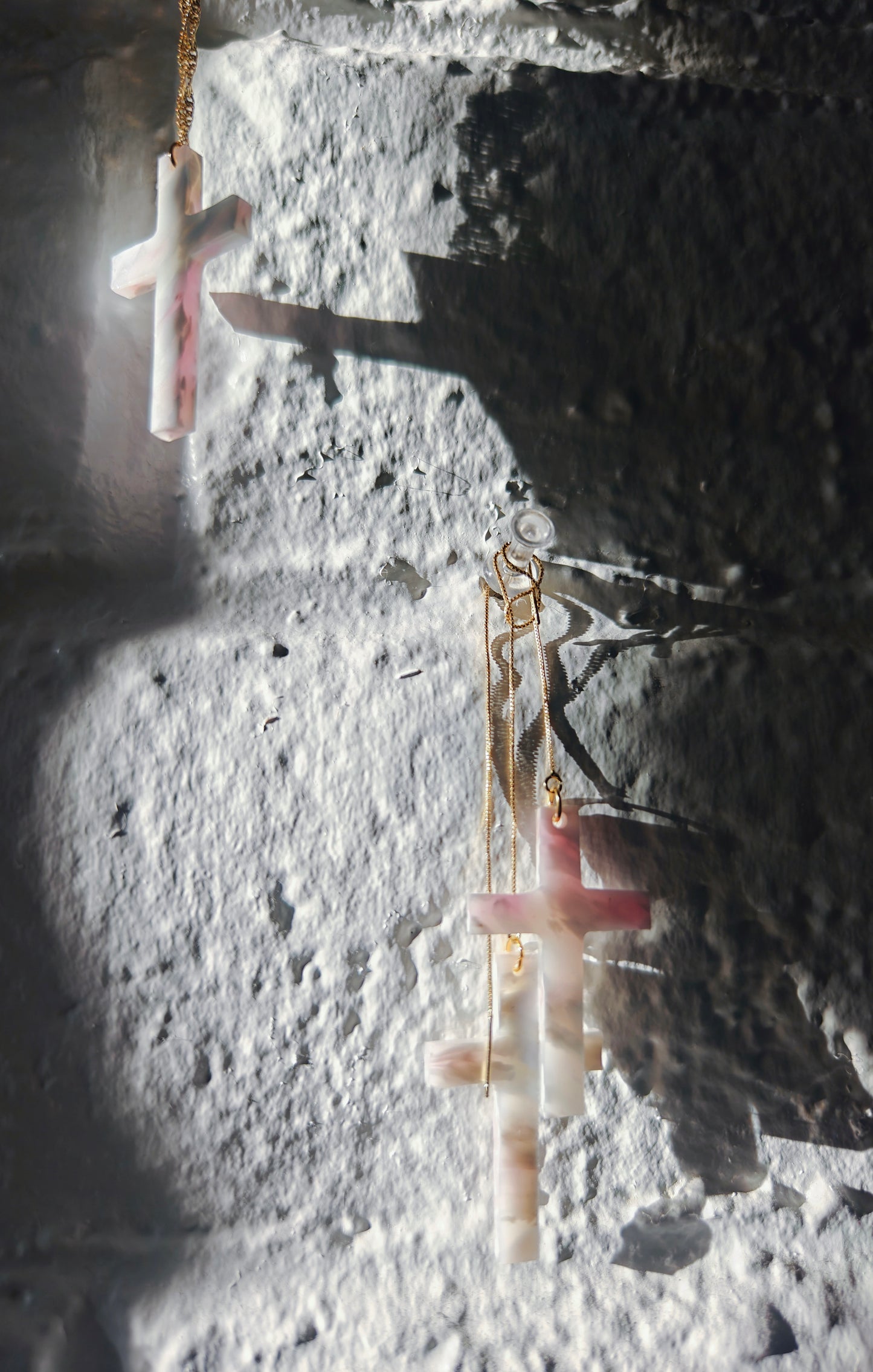 Recycled Plastic Cross Threader Necklace, Made in Greece, Assembled in USA