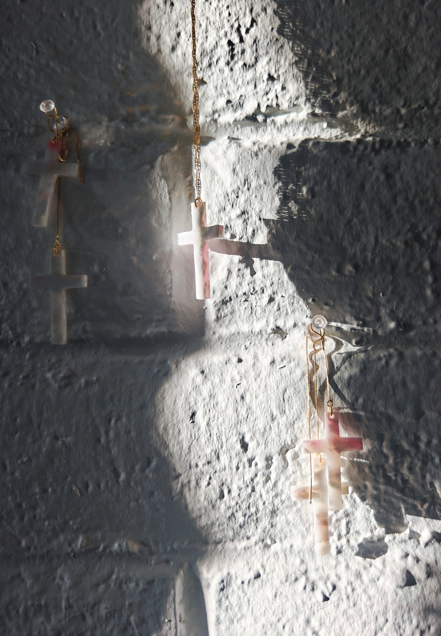 Recycled Plastic Cross Threader Necklace, Made in Greece, Assembled in USA