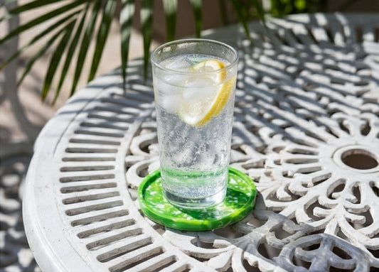 Sustainable marble print Coaster: Handcrafted Coaster from Recycled Plastic 4pk