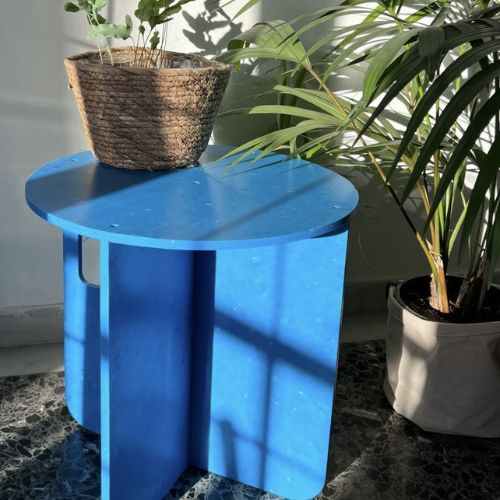 Eco-Friendly All-In-One Stool: Recycled Plastic Coffee Table, Chair, Pet Perch, Plant Stand, and Bedside Table - J.W. Frye