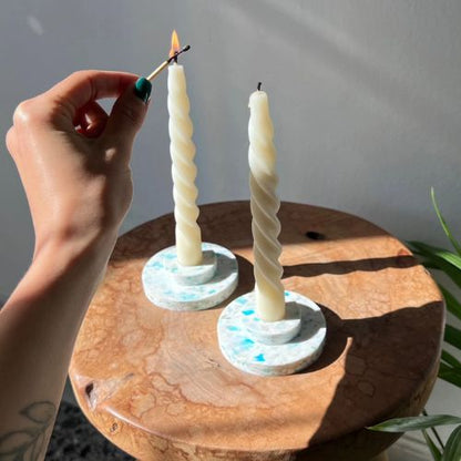 Eco-Luxe Glow: Handmade Candle Holders from Recycled Plastic - J.W. Frye