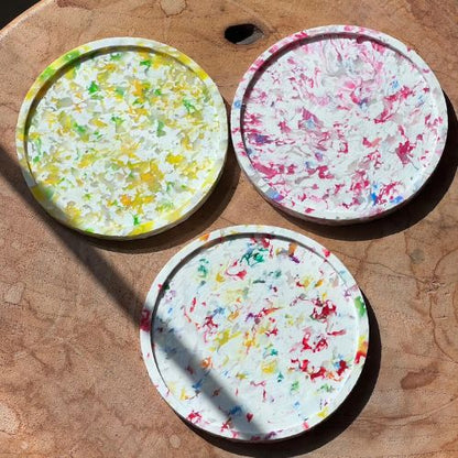 Eco-Story Coasters: Handcrafted Drink Coasters from Recycled Plastic 4pk - J.W. Frye