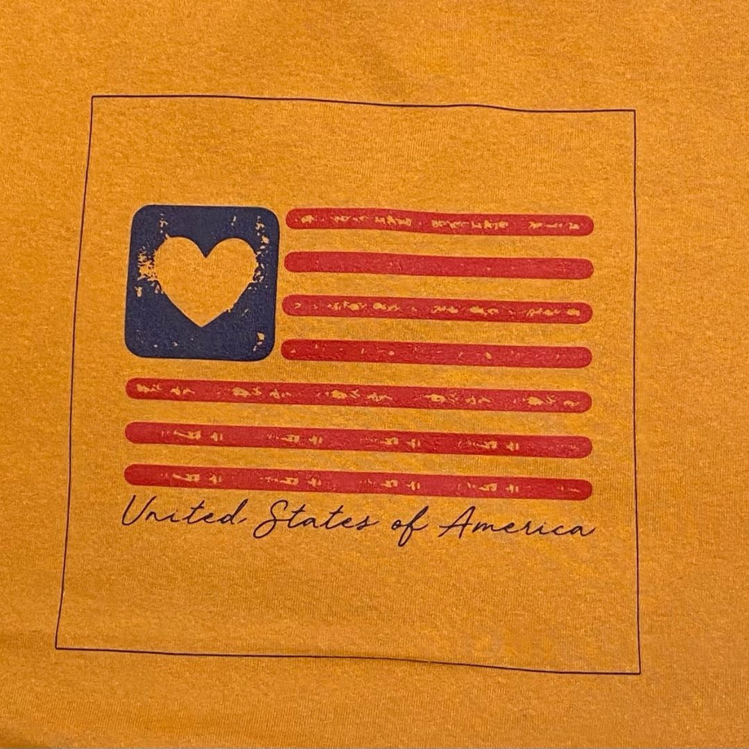 Eco-Blend Heart Flag Tee: Sustainable USA Pride with Recycled Cotton & Plastic - J.W. Frye