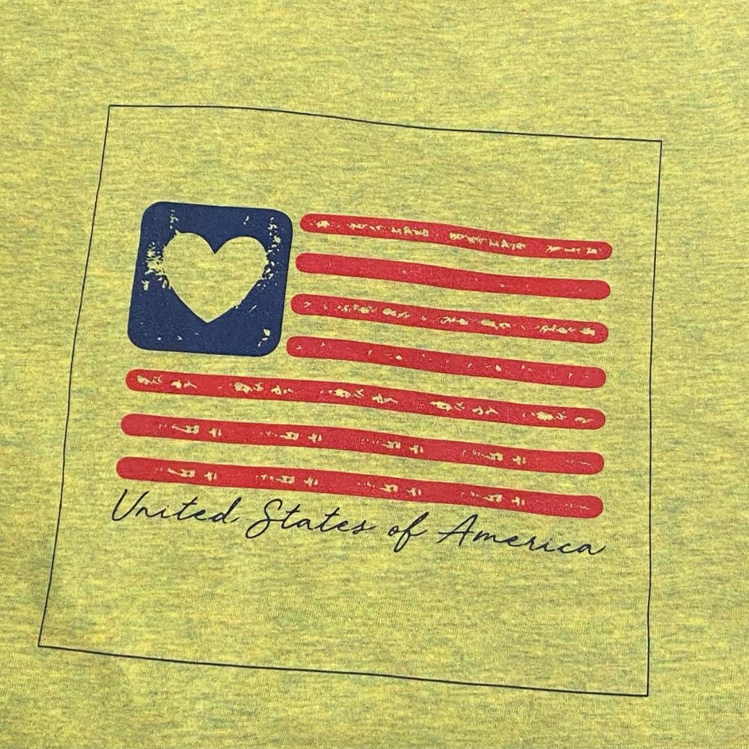 Eco-Blend Heart Flag Tee: Sustainable USA Pride with Recycled Cotton & Plastic - J.W. Frye