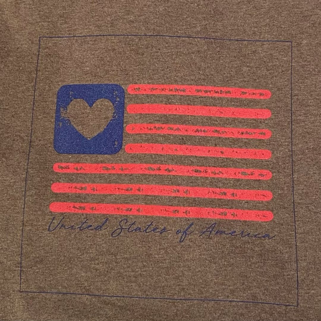 Eco-Blend Heart Flag Tee: Sustainable USA Pride with Recycled Cotton & Plastic - J.W. Frye