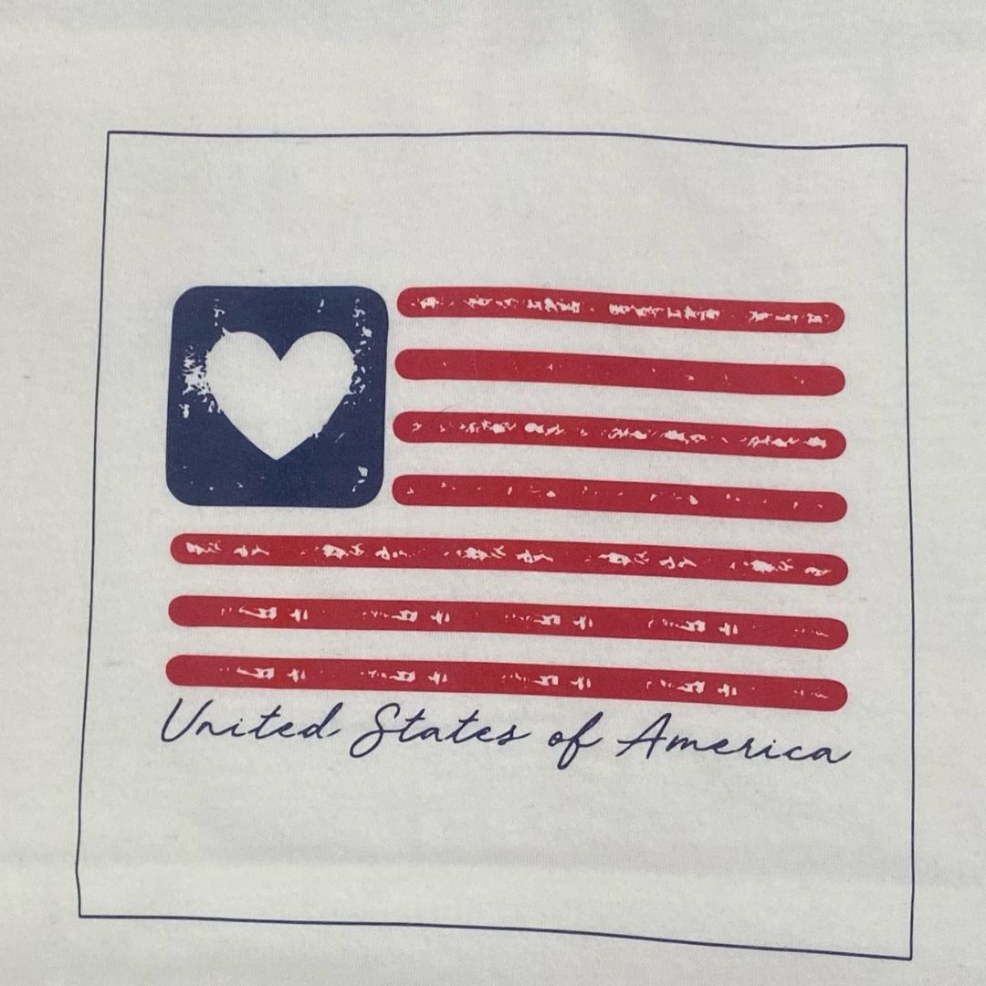 Eco-Blend Heart Flag Tee: Sustainable USA Pride with Recycled Cotton & Plastic - J.W. Frye