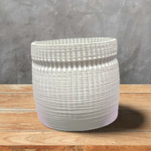 Eco-Harmony Short Basket Vase - Effortless Elegance in 100% Recycled Plastic - J.W. Frye