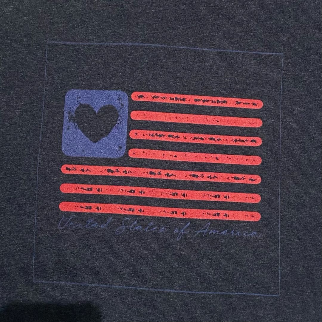 Eco-Blend Heart Flag Tee: Sustainable USA Pride with Recycled Cotton & Plastic - J.W. Frye